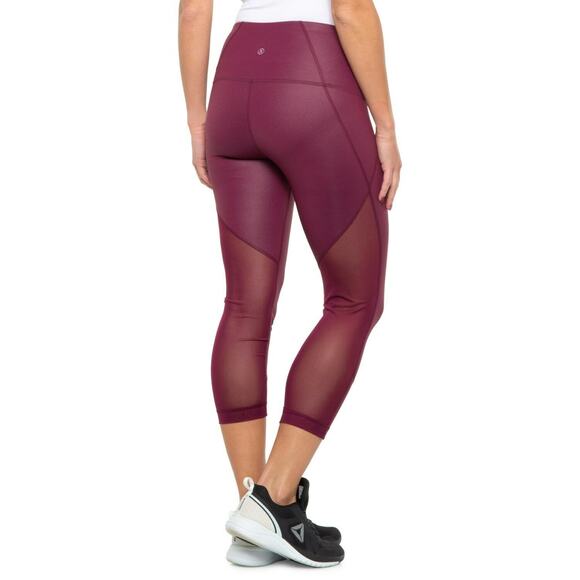 NEW 90 Degree by Reflex Women Waistband Capri Legging Size S Cherry Great Gift - Picture 8 of 10